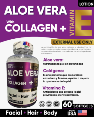 Aloe Vera Colágeno + Vitamina E Facial x 60